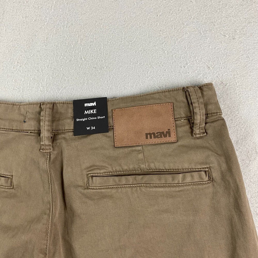 Mavi Mens Mike Chino Shorts 34 Relaxed Mid Rise Stretch Brown morel twill 11" - Picture 8 of 12